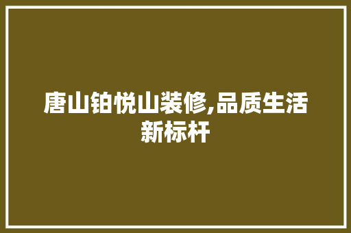 唐山铂悦山装修,品质生活新标杆 唐山铂悦山装修,品质生活新标杆 MI家装修攻略