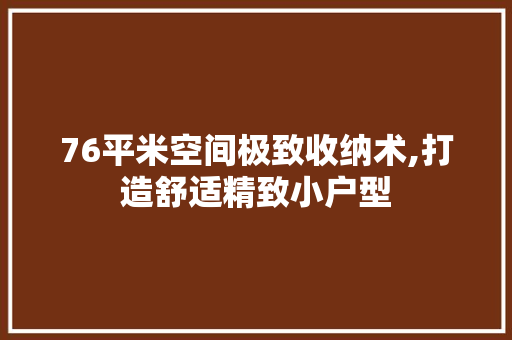 76平米空间极致收纳术,打造舒适精致小户型 76平米空间极致收纳术,打造舒适精致小户型 MI家公司推荐