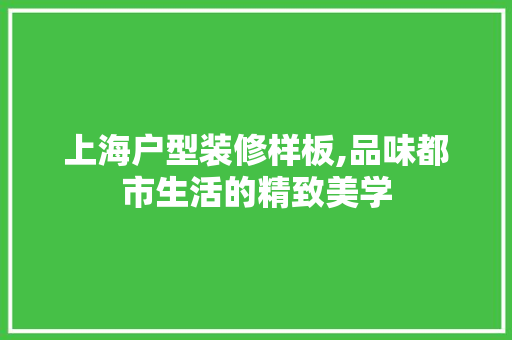 上海户型装修样板,品味都市生活的精致美学 MI家装修攻略 上海户型装修样板,品味都市生活的精致美学 上海户型装修样板,品味都市生活的精致美学 MI家装修攻略