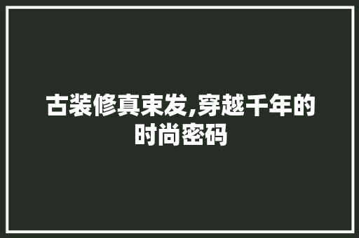 古装修真束发,穿越千年的时尚密码 古装修真束发,穿越千年的时尚密码 MI家装修经验