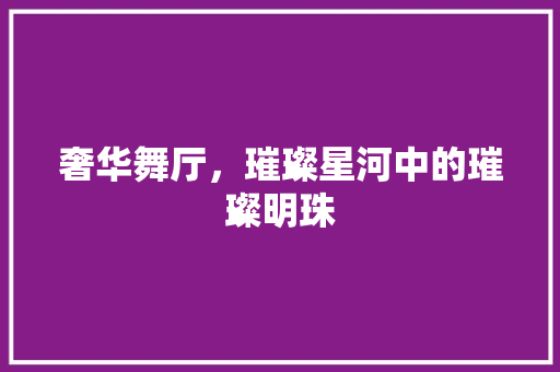 奢华舞厅，璀璨星河中的璀璨明珠 奢华舞厅，璀璨星河中的璀璨明珠 MI家设计指南