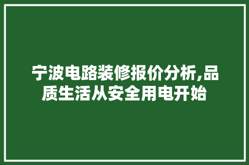 宁波电路装修报价分析,品质生活从安全用电开始 宁波电路装修报价分析,品质生活从安全用电开始 MI家公司推荐