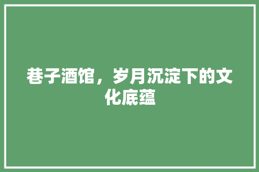巷子酒馆，岁月沉淀下的文化底蕴 巷子酒馆，岁月沉淀下的文化底蕴 MI家装修攻略