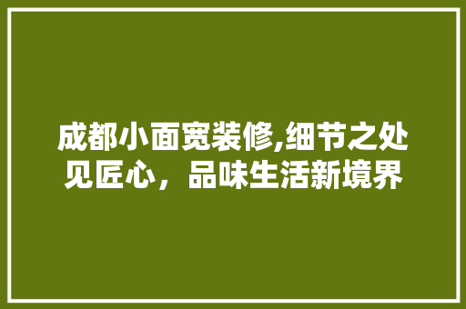 成都小面宽装修,细节之处见匠心，品味生活新境界 成都小面宽装修,细节之处见匠心，品味生活新境界 MI家设计指南