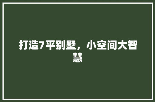 打造7平别墅，小空间大智慧 打造7平别墅，小空间大智慧 MI家装修经验