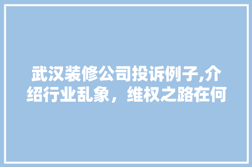 武汉装修公司投诉例子,介绍行业乱象，维权之路在何方 武汉装修公司投诉例子,介绍行业乱象，维权之路在何方 MI家装修经验