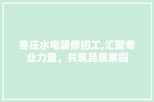 枣庄水电装修招工,汇聚专业力量，共筑品质家园 枣庄水电装修招工,汇聚专业力量，共筑品质家园 MI家公司推荐