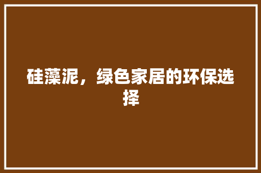 硅藻泥，绿色家居的环保选择 硅藻泥，绿色家居的环保选择 MI家设计百科