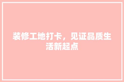 装修工地打卡，见证品质生活新起点 装修工地打卡，见证品质生活新起点 MI家装修经验