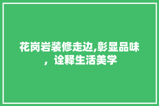 花岗岩装修走边,彰显品味，诠释生活美学 花岗岩装修走边,彰显品味，诠释生活美学 MI家装修经验