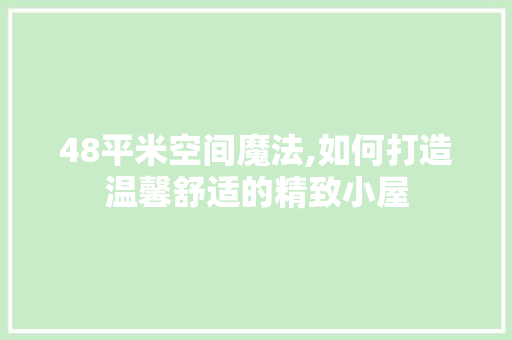 48平米空间魔法,如何打造温馨舒适的精致小屋 48平米空间魔法,如何打造温馨舒适的精致小屋 MI家设计百科