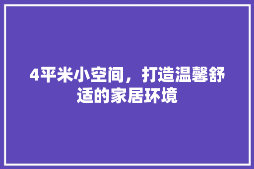 4平米小空间,打造温馨舒适的家居环境 MI家装修经验 4平米小空间,打造温馨舒适的家居环境 4平米小空间,打造温馨舒适的家居环境 MI家装修经验