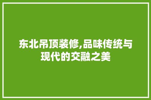 东北吊顶装修,品味传统与现代的交融之美 东北吊顶装修,品味传统与现代的交融之美 MI家装修经验