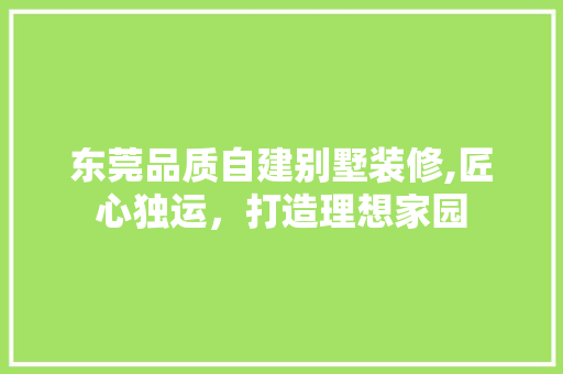 东莞品质自建别墅装修,匠心独运，打造理想家园 东莞品质自建别墅装修,匠心独运，打造理想家园 MI家设计指南