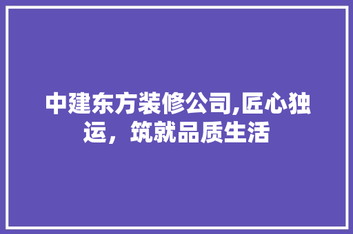 中建东方装修公司,匠心独运，筑就品质生活 中建东方装修公司,匠心独运，筑就品质生活 MI家公司推荐
