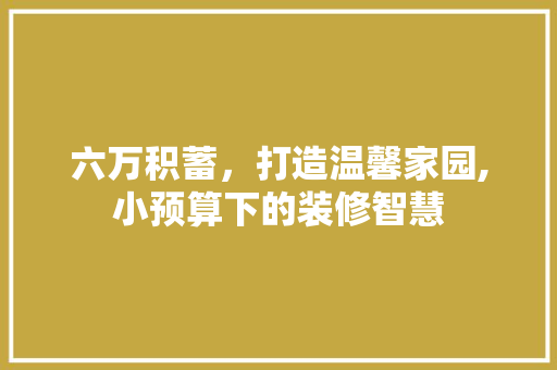 六万积蓄，打造温馨家园,小预算下的装修智慧 六万积蓄，打造温馨家园,小预算下的装修智慧 MI家装修经验