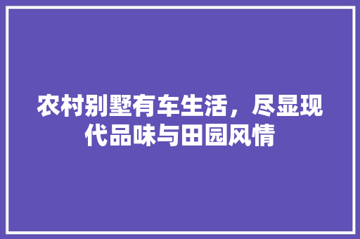 农村别墅有车生活，尽显现代品味与田园风情 农村别墅有车生活，尽显现代品味与田园风情 MI家设计指南
