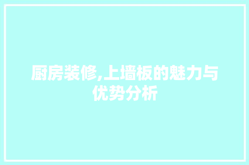 厨房装修,上墙板的魅力与优势分析 厨房装修,上墙板的魅力与优势分析 MI家公司推荐