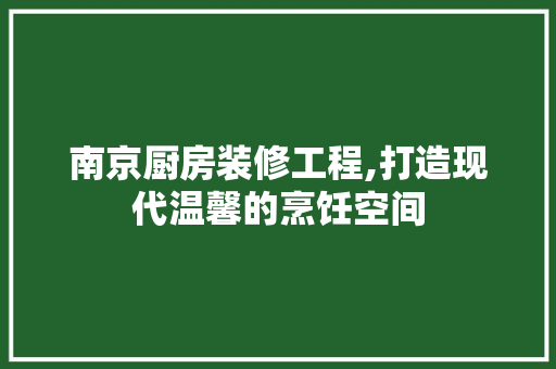 南京厨房装修工程,打造现代温馨的烹饪空间 南京厨房装修工程,打造现代温馨的烹饪空间 MI家设计指南