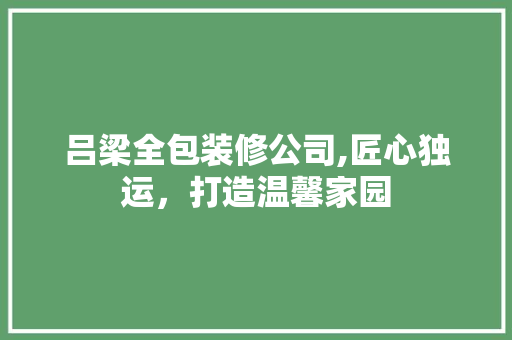 吕梁全包装修公司,匠心独运，打造温馨家园(吕梁市装修公司)
