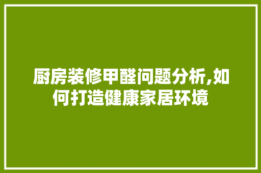 厨房装修甲醛问题分析,如何打造健康家居环境 MI家设计百科 厨房装修甲醛问题分析,如何打造健康家居环境 厨房装修甲醛问题分析,如何打造健康家居环境 MI家设计百科