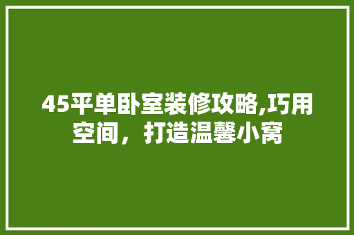 45平单卧室装修攻略,巧用空间，打造温馨小窝 45平单卧室装修攻略,巧用空间，打造温馨小窝 MI家设计指南