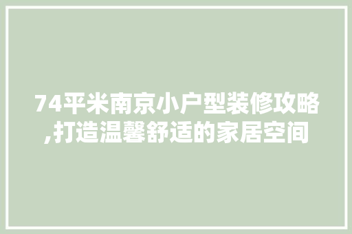 74平米南京小户型装修攻略,打造温馨舒适的家居空间 74平米南京小户型装修攻略,打造温馨舒适的家居空间 MI家装修攻略