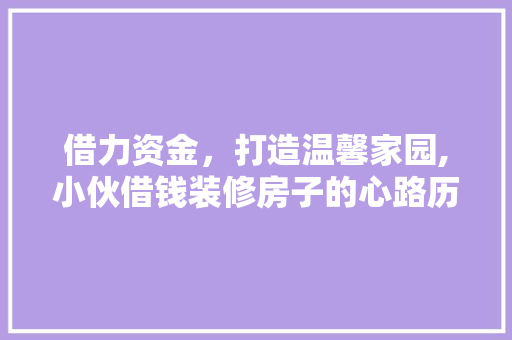 借力资金，打造温馨家园,小伙借钱装修房子的心路历程 借力资金，打造温馨家园,小伙借钱装修房子的心路历程 MI家设计指南