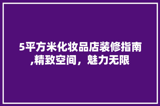 5平方米化妆品店装修指南,精致空间，魅力无限