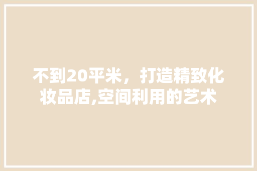 不到20平米，打造精致化妆品店,空间利用的艺术