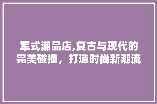 军式潮品店,复古与现代的完美碰撞，打造时尚新潮流 军式潮品店,复古与现代的完美碰撞，打造时尚新潮流 MI家装修经验