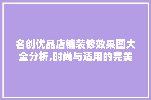 名创优品店铺装修效果图大全分析,时尚与适用的完美融合