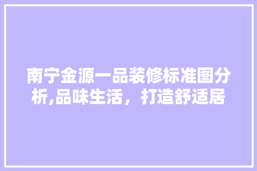 南宁金源一品装修标准图分析,品味生活，打造舒适居住空间