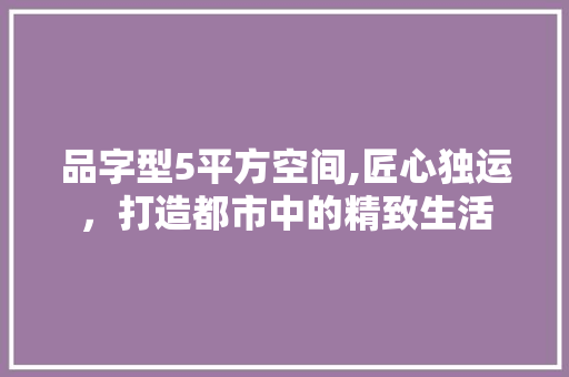 品字型5平方空间,匠心独运，打造都市中的精致生活 品字型5平方空间,匠心独运，打造都市中的精致生活 MI家设计指南