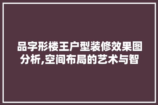品字形楼王户型装修效果图分析,空间布局的艺术与智慧