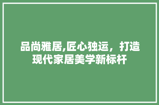 品尚雅居,匠心独运，打造现代家居美学新标杆