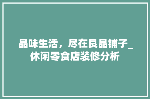 品味生活，尽在良品铺子_休闲零食店装修分析