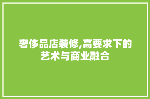 奢侈品店装修,高要求下的艺术与商业融合
