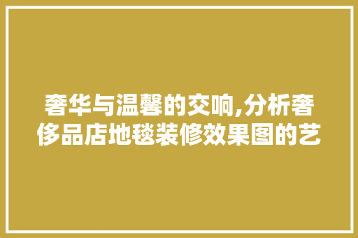 奢华与温馨的交响,分析奢侈品店地毯装修效果图的艺术魅力