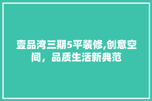 壹品湾三期5平装修,创意空间，品质生活新典范
