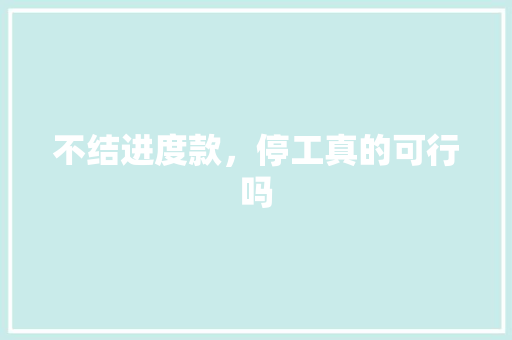 不结进度款，停工真的可行吗(不给钱停工)