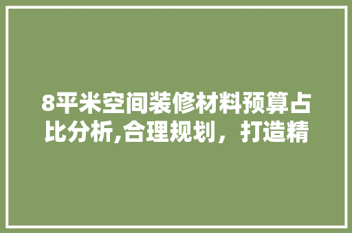 8平米空间装修材料预算占比分析,合理规划，打造精致小空间(装修8平米房间大概多少钱)