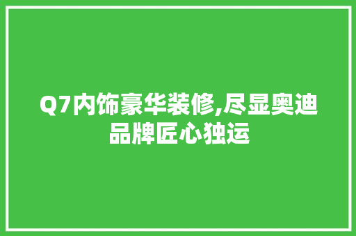 Q7内饰豪华装修,尽显奥迪品牌匠心独运 Q7内饰豪华装修,尽显奥迪品牌匠心独运 MI家公司推荐