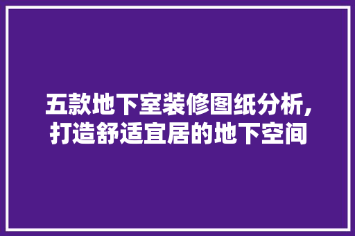 五款地下室装修图纸分析,打造舒适宜居的地下空间 五款地下室装修图纸分析,打造舒适宜居的地下空间 MI家装修经验