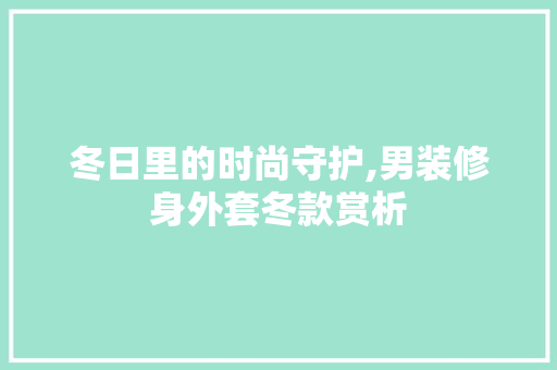 冬日里的时尚守护,男装修身外套冬款赏析