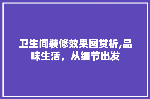卫生间装修效果图赏析,品味生活，从细节出发 卫生间装修效果图赏析,品味生活，从细节出发 MI家装修经验