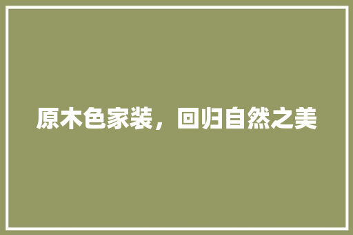 原木色家装，回归自然之美