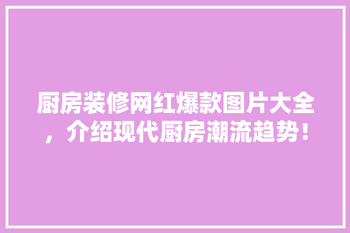 厨房装修网红爆款图片大全，介绍现代厨房潮流趋势！ 厨房装修网红爆款图片大全，介绍现代厨房潮流趋势！ MI家公司推荐