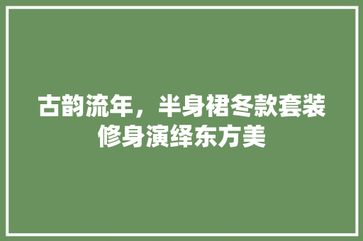 古韵流年，半身裙冬款套装修身演绎东方美