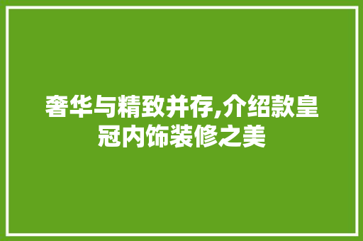 奢华与精致并存,介绍款皇冠内饰装修之美